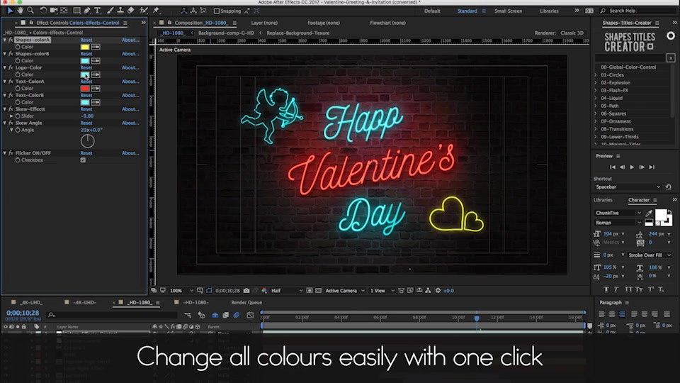 Valentine’s Neon Greeting & Party Invitation Videohive 21347949 After Effects Image 10