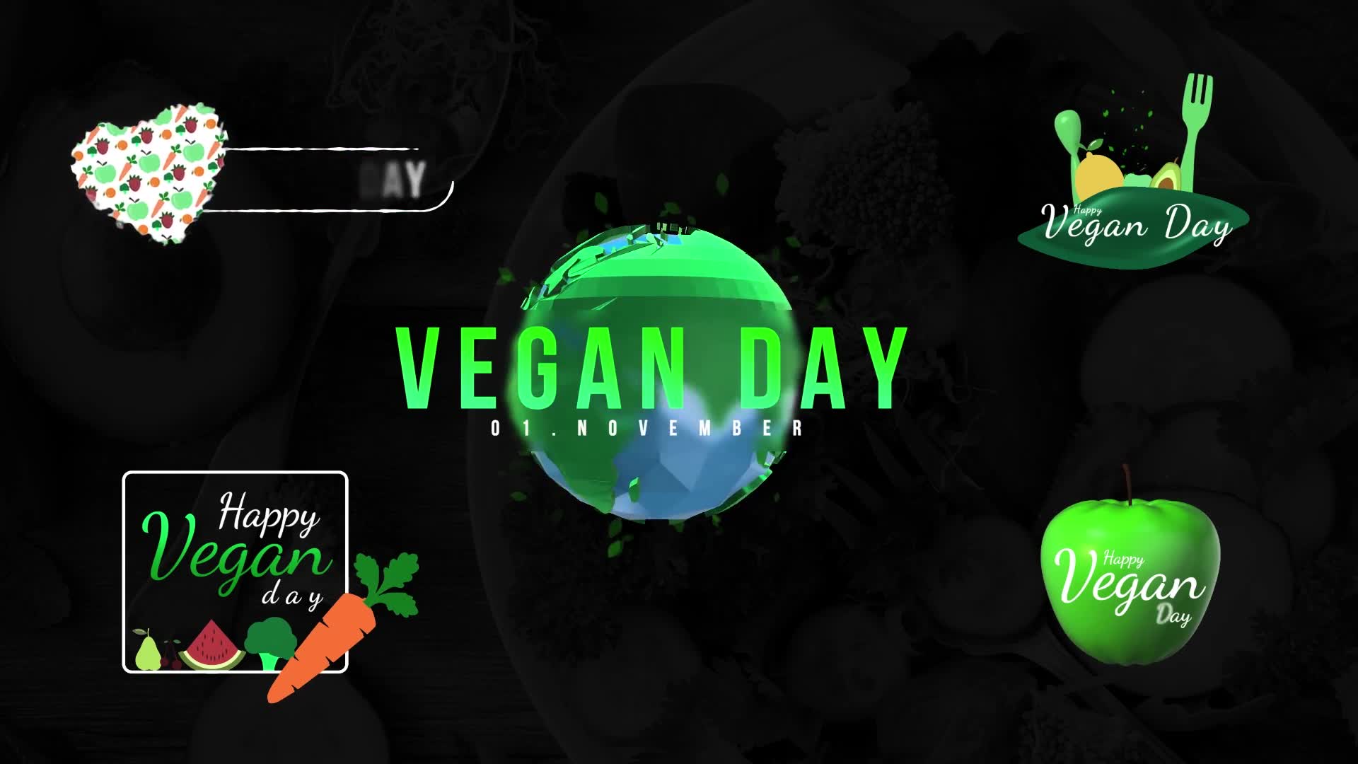 Vegan Day Titles Videohive 33932004 Apple Motion Image 2
