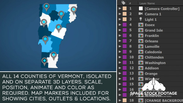 Vermont Map Kit - Download Videohive 20839373