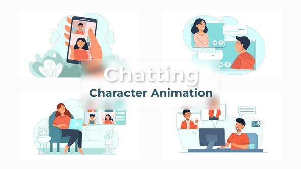 Video Chatting And online learning Animation Scene Pack - Download 36867681 Videohive