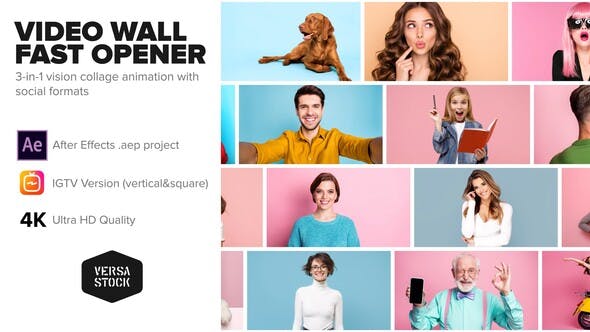 Video Wall Fast Opener 4K and Social - 30384691 Download Videohive