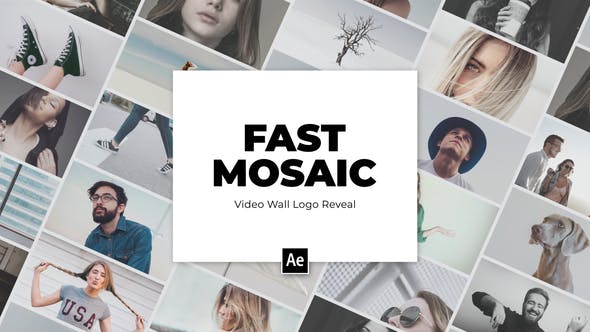 Video Wall Mosaic Logo Reveal Intro - 25024089 Videohive Download