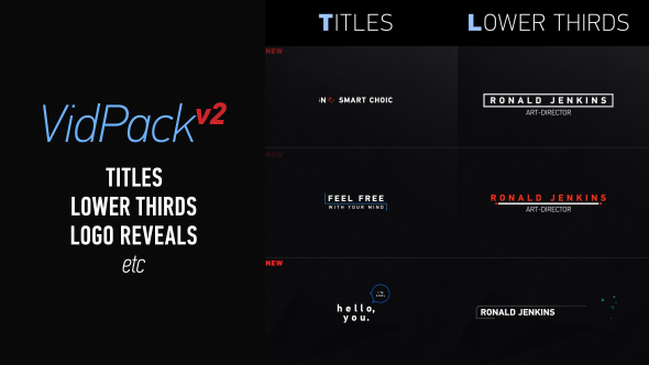 VidPack v2 | Titles, Lower Thirds, Logo Reveals etc - Download Videohive 14899237