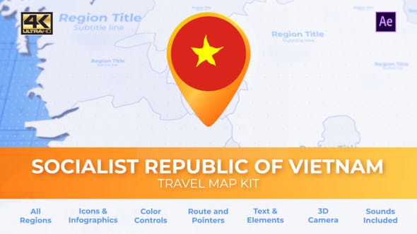 Vietnam Map Socialist Republic of Vietnam Travel Map - Videohive 30486264 Download