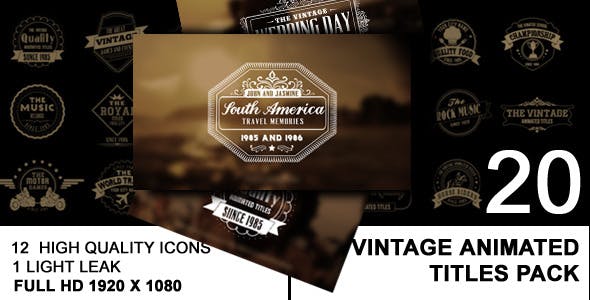 Vintage Animated Title Pack - Videohive 6576282 Download