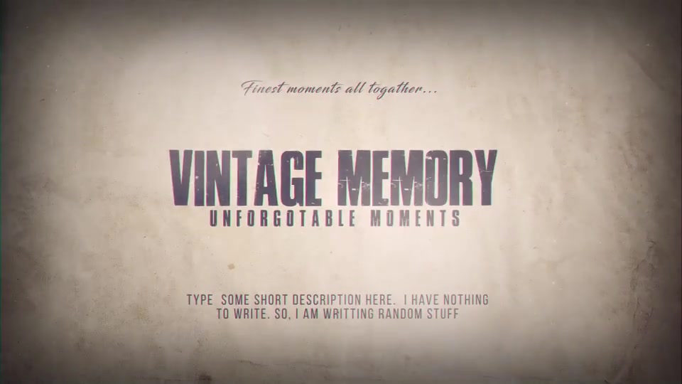 Vintage Memory - Download Videohive 20652398