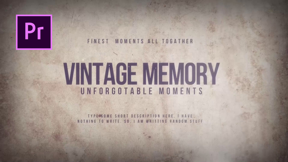 Vintage Memory - Download Videohive 21719012