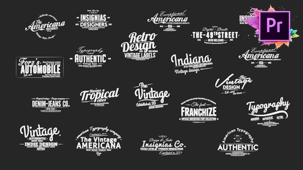 Vintage Typography Pack 26 Animated Badges | Mogrt - Download Videohive 21674446