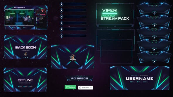 Viper Stream Pack Overlays - Videohive 35877296 Download