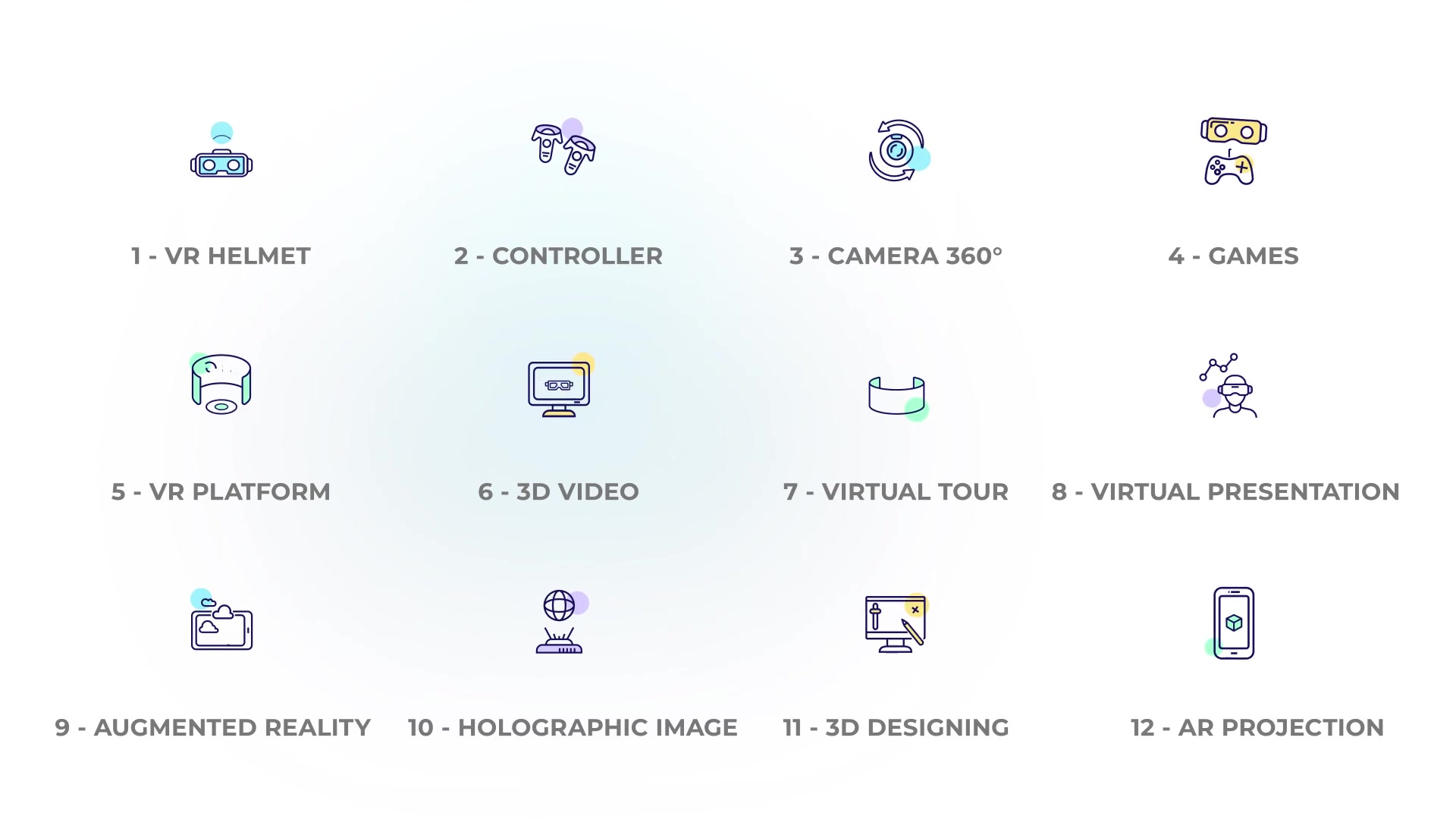 Virtual Reality Оutline Icons Videohive 39491175 After Effects Image 6