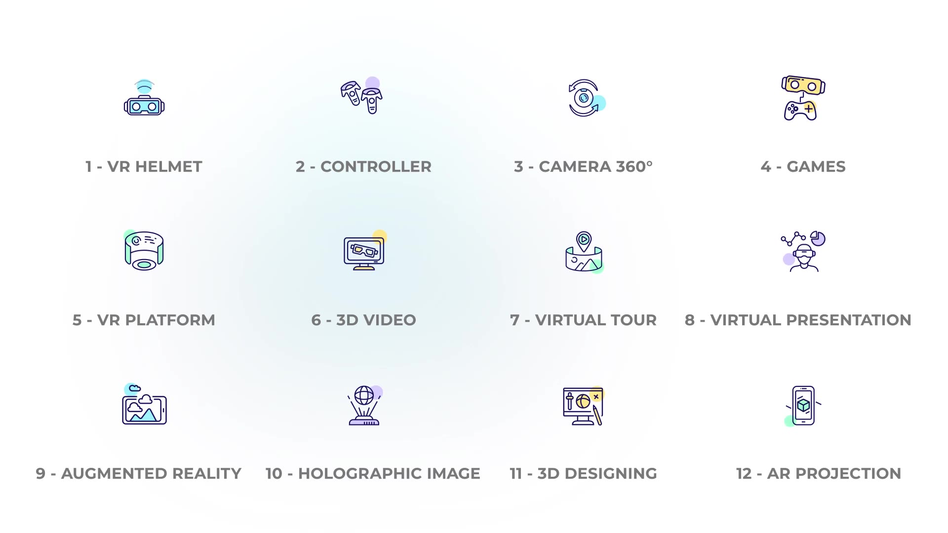 Virtual Reality Оutline Icons Videohive 39491175 After Effects Image 7