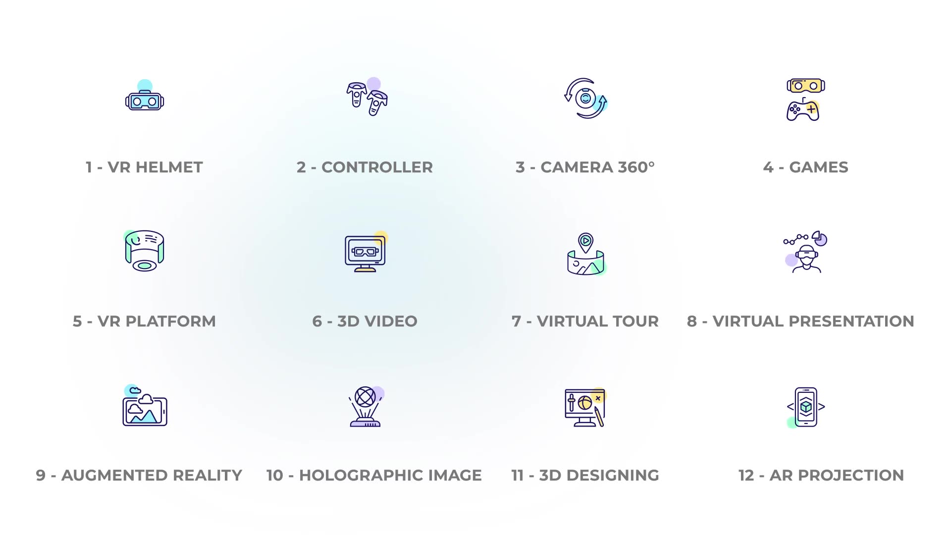 Virtual Reality Оutline Icons Videohive 39491175 After Effects Image 8