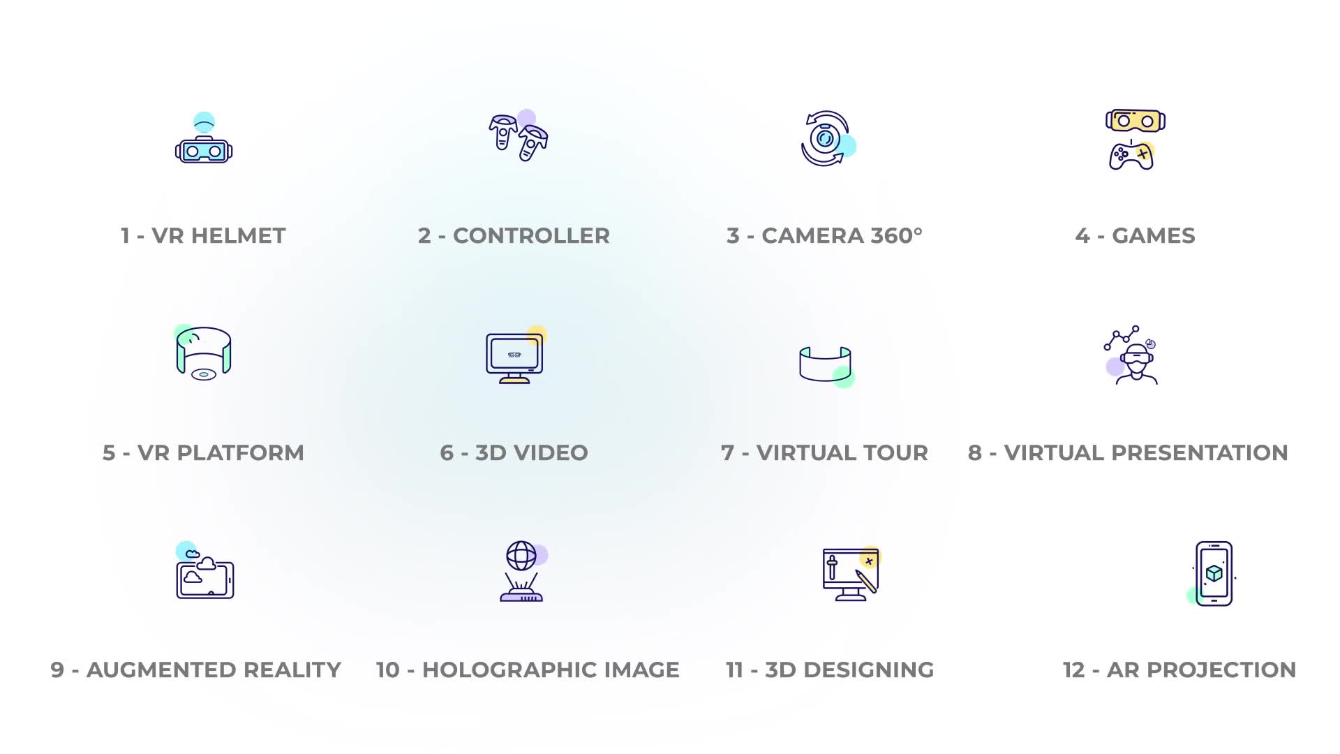 Virtual Reality Оutline Icons Videohive 39491175 After Effects Image 9