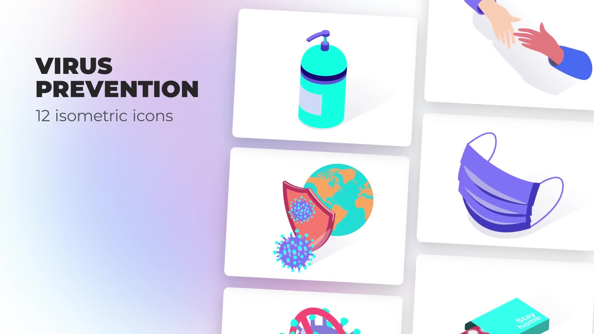 Virus prevention Isometric Icons Videohive 39427627 After Effects Image 2