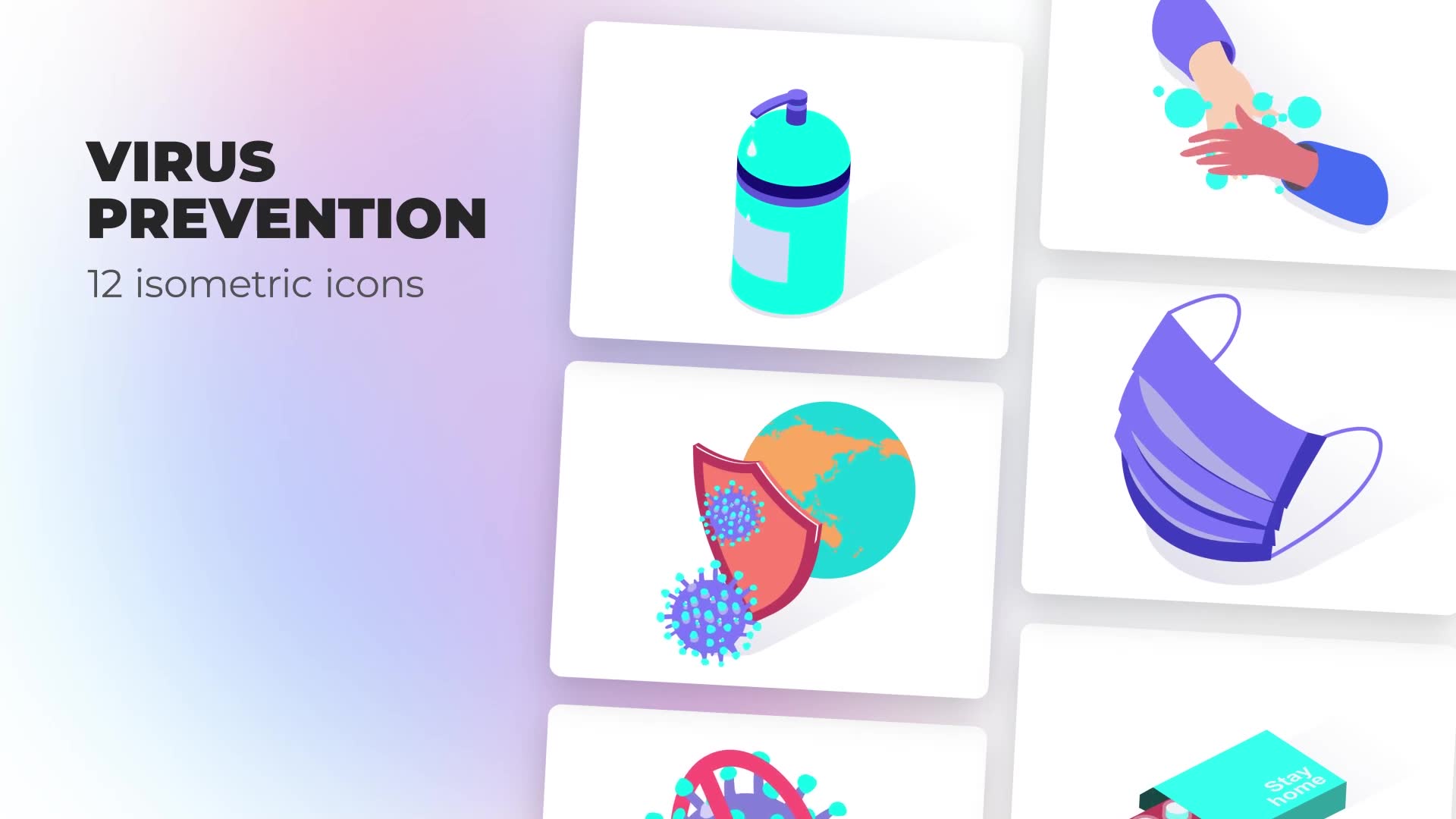 Virus prevention Isometric Icons Videohive 39427627 After Effects Image 3