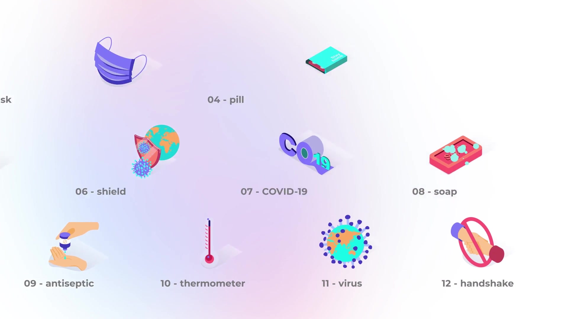 Virus prevention Isometric Icons Videohive 39427627 After Effects Image 5