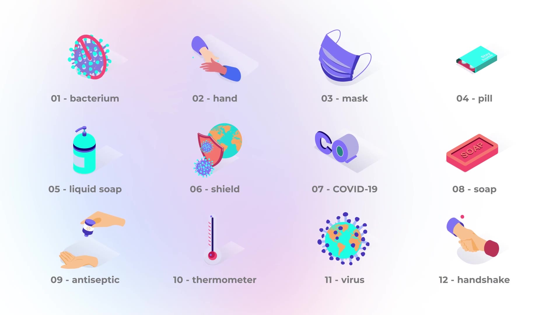Virus prevention Isometric Icons Videohive 39427627 After Effects Image 6