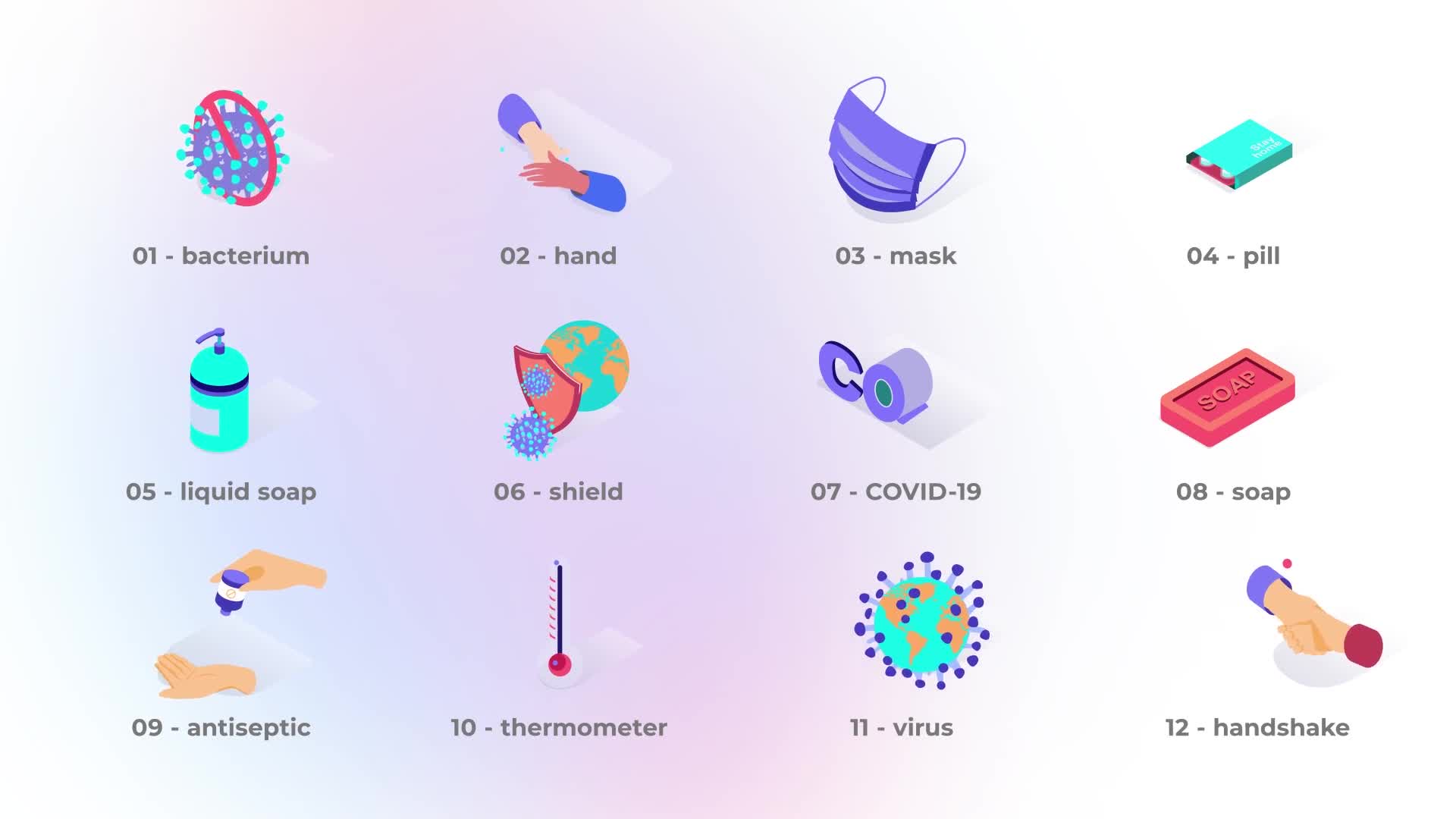 Virus prevention Isometric Icons Videohive 39427627 After Effects Image 9