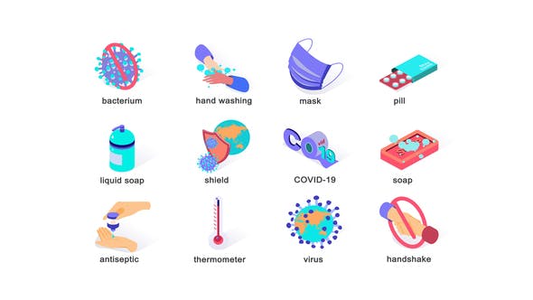 Virus prevention Isometric Icons - Videohive 39427627 Download