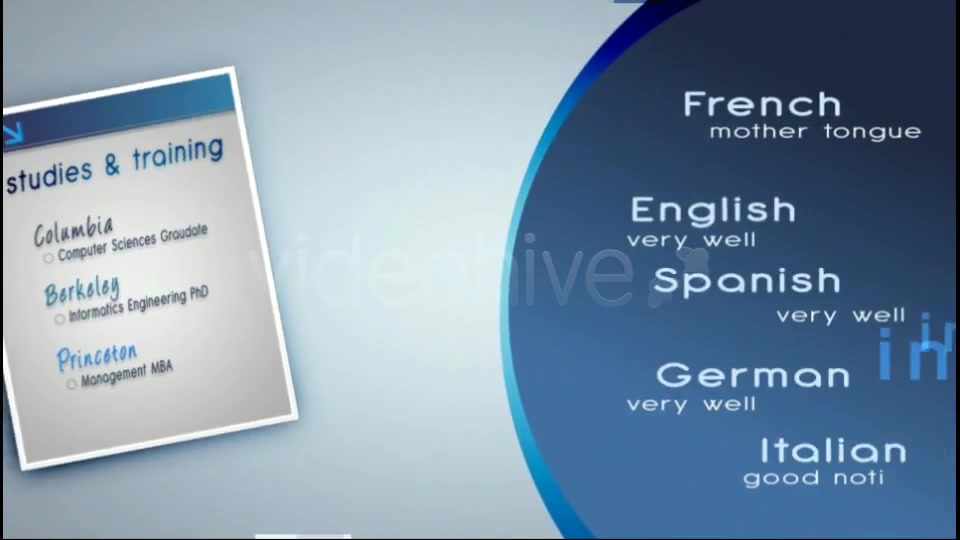 Visual Resume Alpha Animated Curriculum - Download Videohive 123255