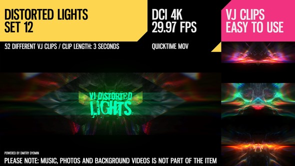 VJ Distorted Lights (4K Set 12) - Download Videohive 19380533