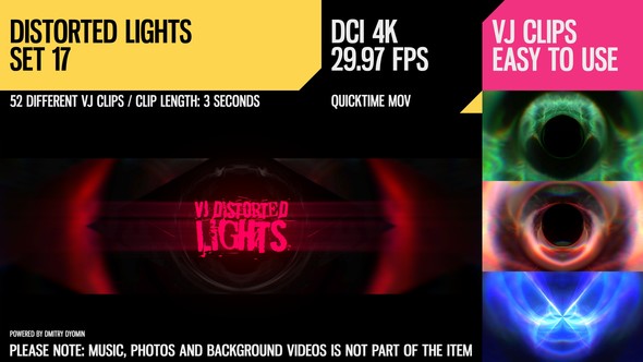 VJ Distorted Lights (4K Set 17) - Download Videohive 19424165