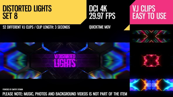 VJ Distorted Lights (4K Set 8) - Download Videohive 19250301