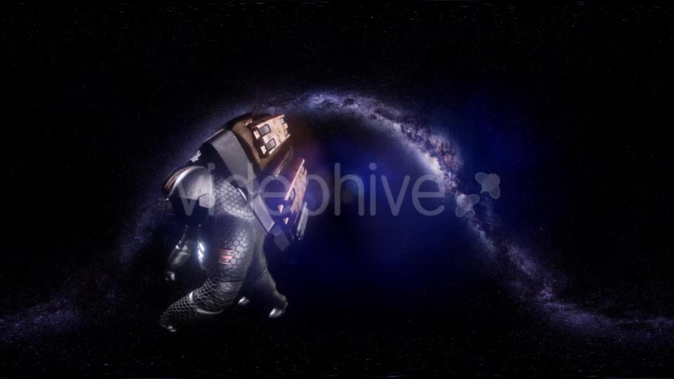 VR 360 Astronaut and Futuristic Spaceship Flying in Space with Mily Way - Download Videohive 21535502