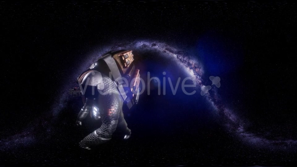 VR 360 Astronaut and Futuristic Spaceship Flying in Space with Mily Way - Download Videohive 21535502