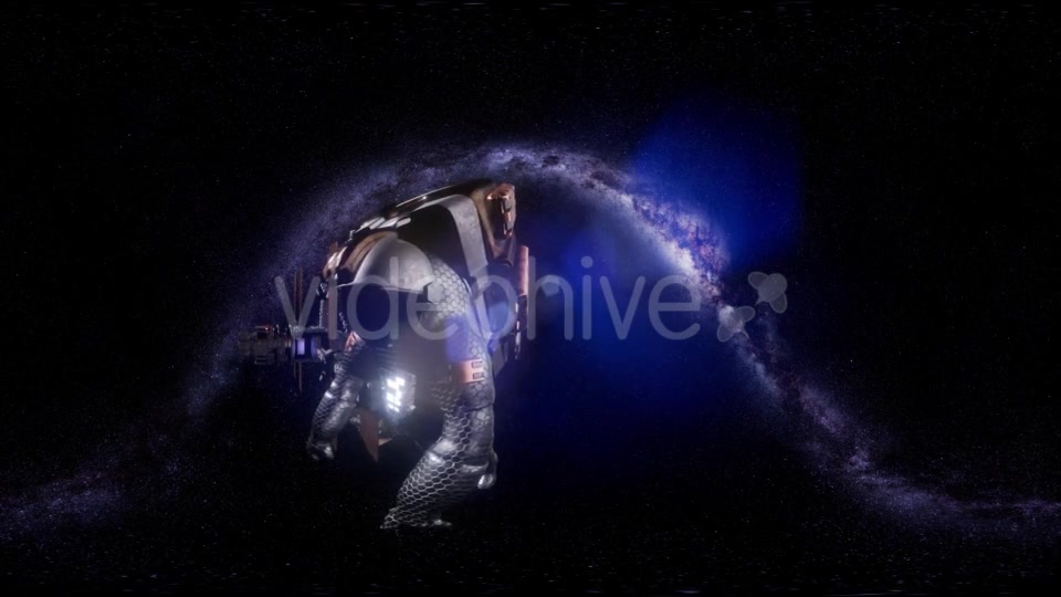 VR 360 Astronaut and Futuristic Spaceship Flying in Space with Mily Way - Download Videohive 21535502