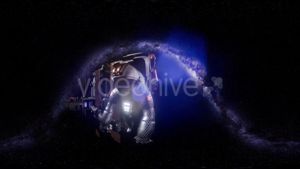 VR 360 Astronaut and Futuristic Spaceship Flying in Space with Mily Way - Download Videohive 21535502