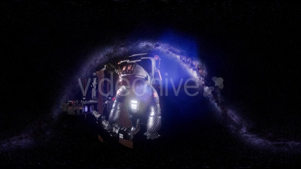 VR 360 Astronaut and Futuristic Spaceship Flying in Space with Mily Way - Download Videohive 21535502