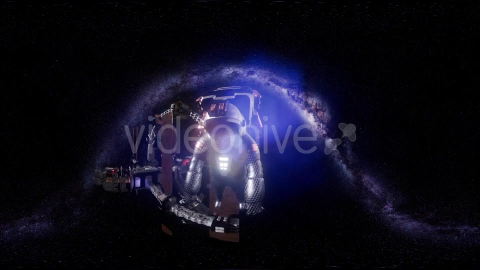 VR 360 Astronaut and Futuristic Spaceship Flying in Space with Mily Way - Download Videohive 21535502