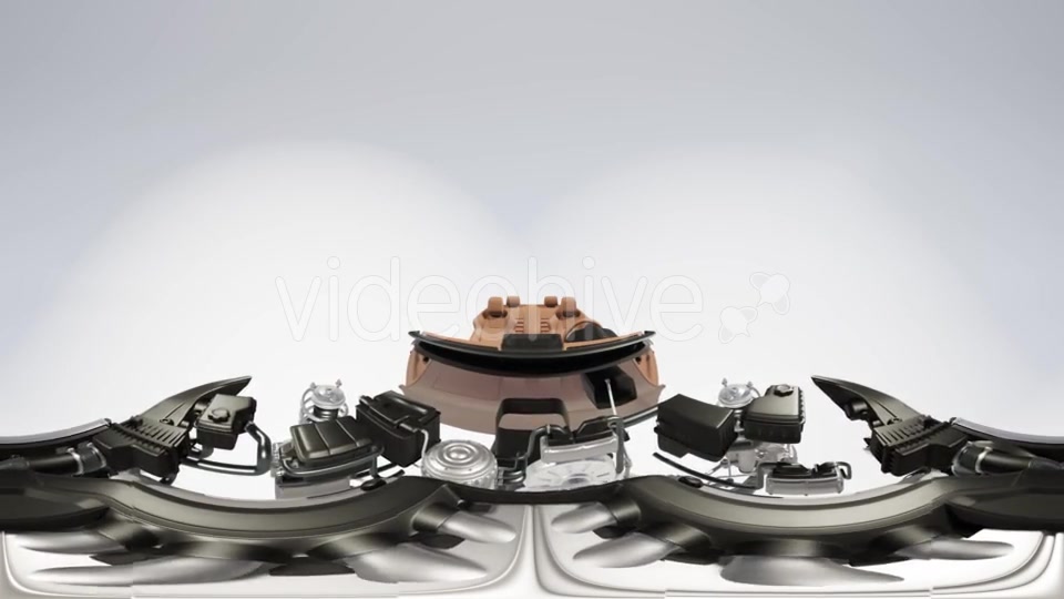 VR 360 Camera Moving Above Detailed Car Engine and Other Parts or the Car - Download Videohive 21389776