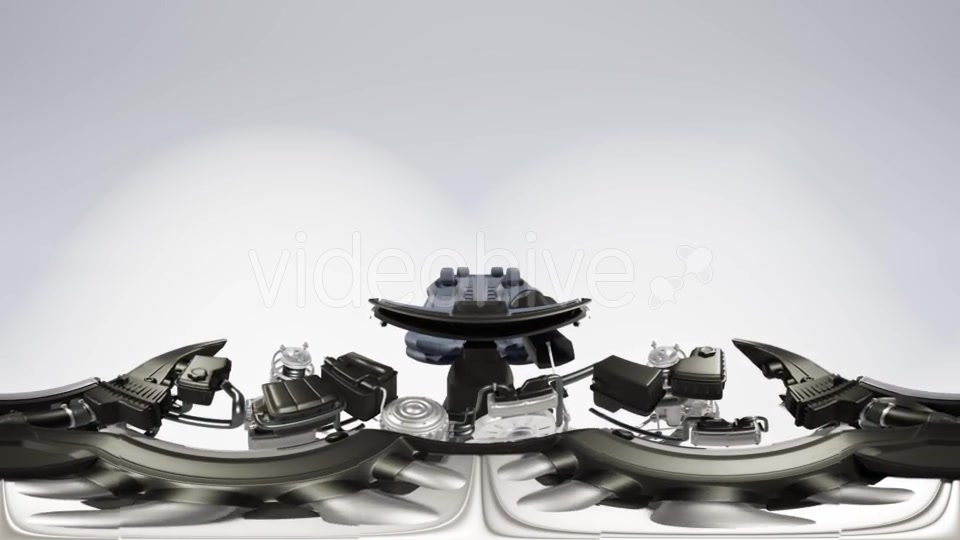 VR 360 Camera Moving Above Detailed Car Engine and Other Parts or the Car - Download Videohive 21535364
