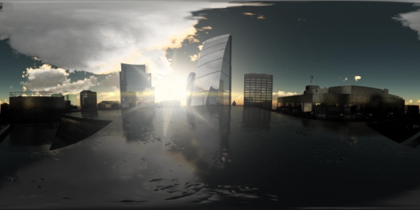 VR 360. Sunshine and Clouds Above London City in Virtual Reality - Download Videohive 19990326