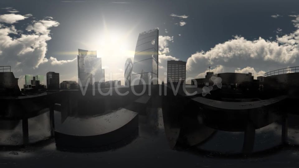 VR 360. Sunshine and Clouds Above London City in Virtual Reality - Download Videohive 21094606