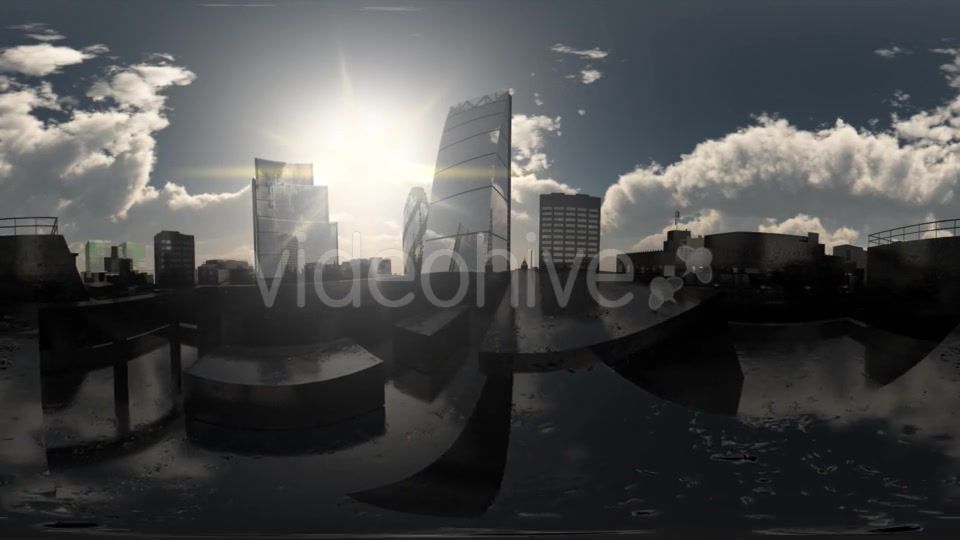 VR 360. Sunshine and Clouds Above London City in Virtual Reality - Download Videohive 21094606