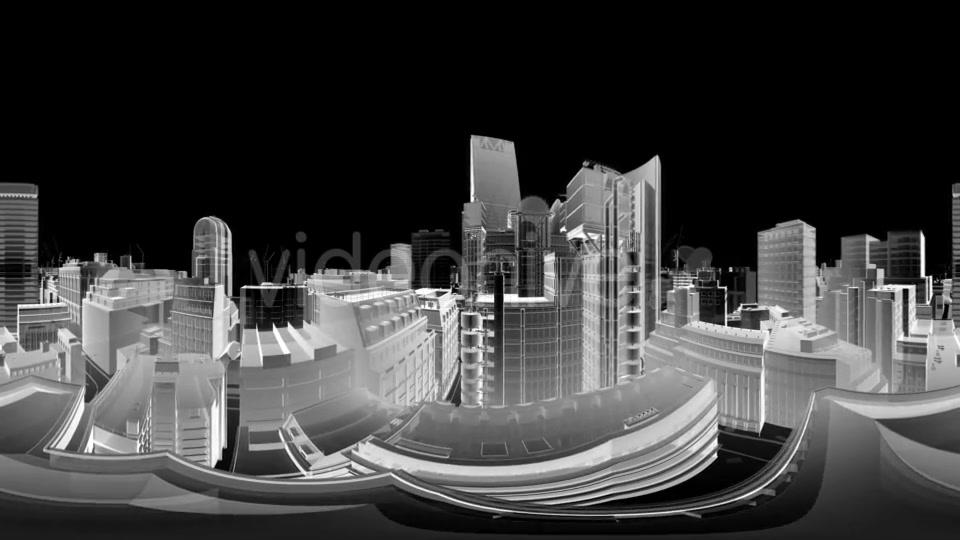 VR 360 Wireframe City Buildings - Download Videohive 19674871