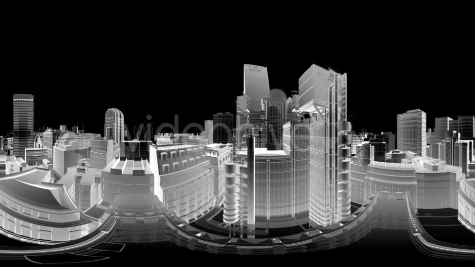 VR 360 Wireframe City Buildings - Download Videohive 19674871