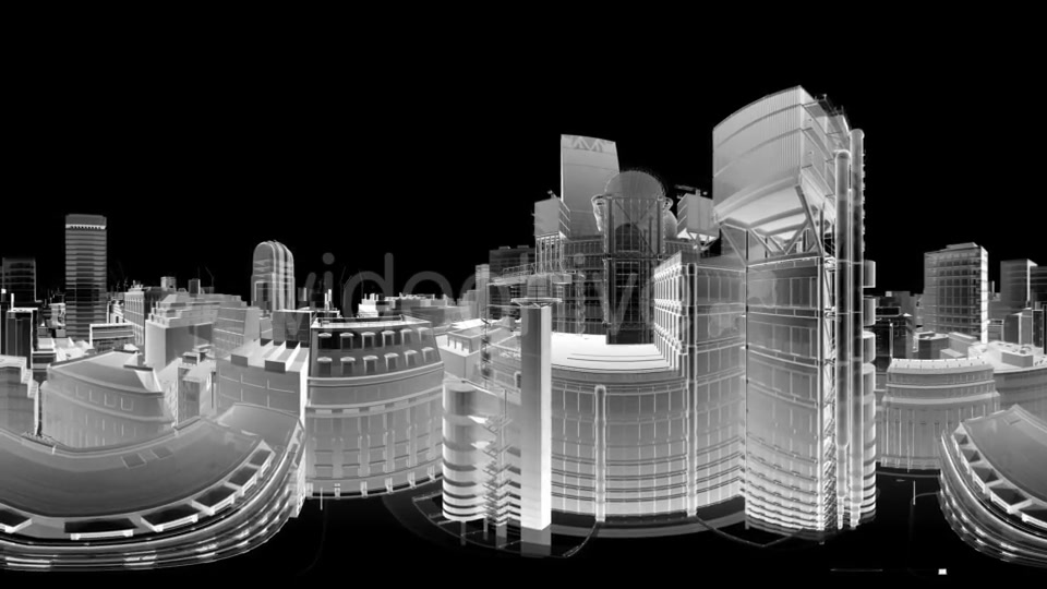 VR 360 Wireframe City Buildings - Download Videohive 19674871