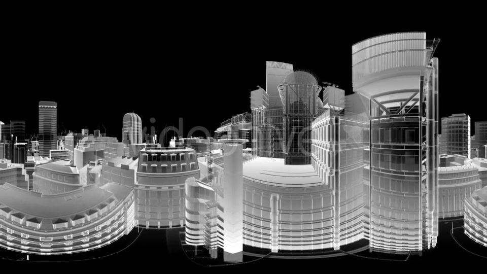 VR 360 Wireframe City Buildings - Download Videohive 19674871