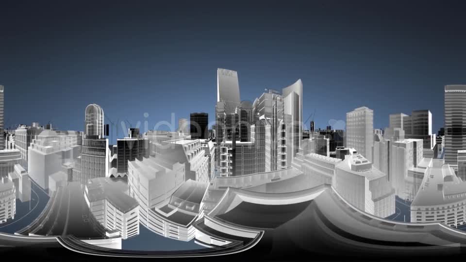 VR 360 Wireframe City Buildings - Download Videohive 19990456