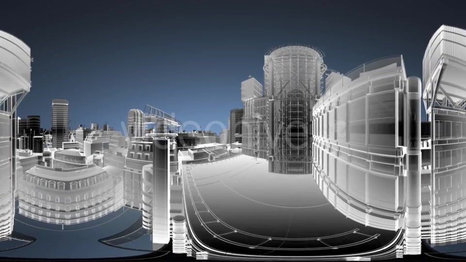 VR 360 Wireframe City Buildings - Download Videohive 19990456