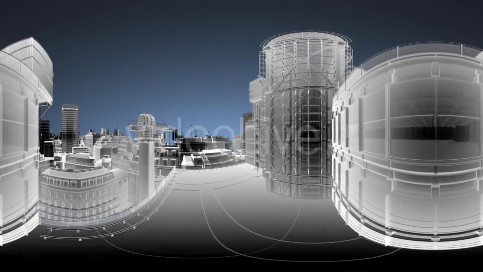 VR 360 Wireframe City Buildings - Download Videohive 19990456