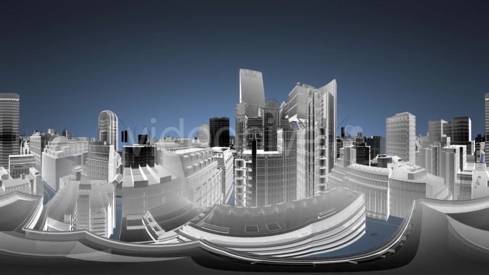 VR 360 Wireframe City Buildings - Download Videohive 19990456