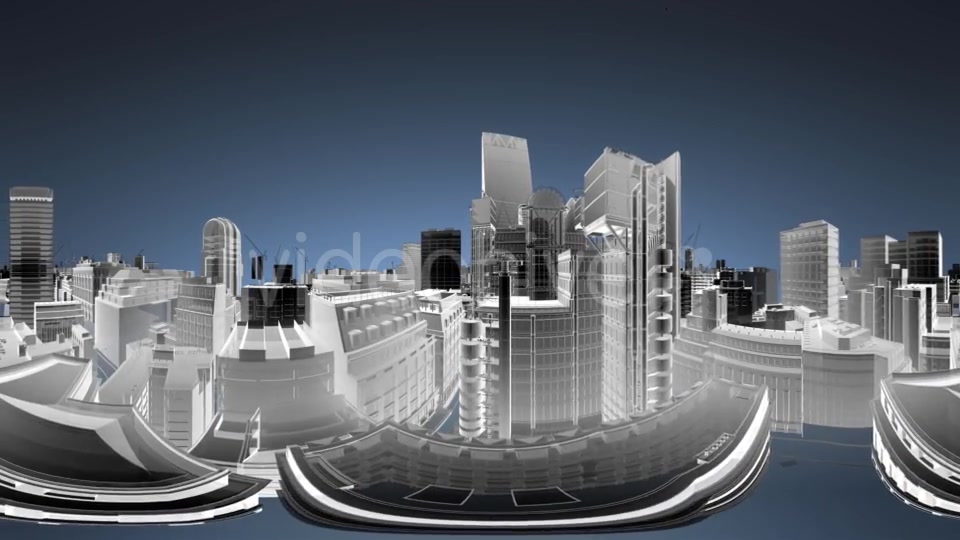 VR 360 Wireframe City Buildings - Download Videohive 19990456