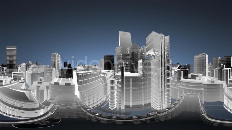 VR 360 Wireframe City Buildings - Download Videohive 19990456