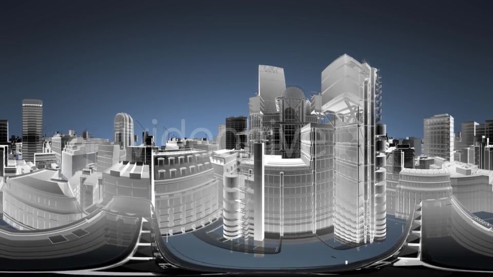 VR 360 Wireframe City Buildings - Download Videohive 19990456