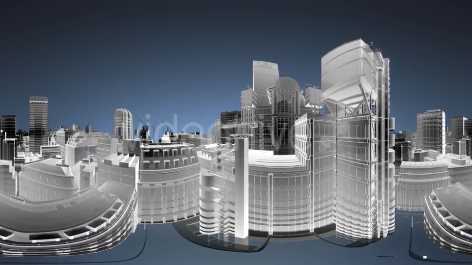 VR 360 Wireframe City Buildings - Download Videohive 19990456